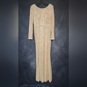 Elegant Gold Sequin Evening Gown